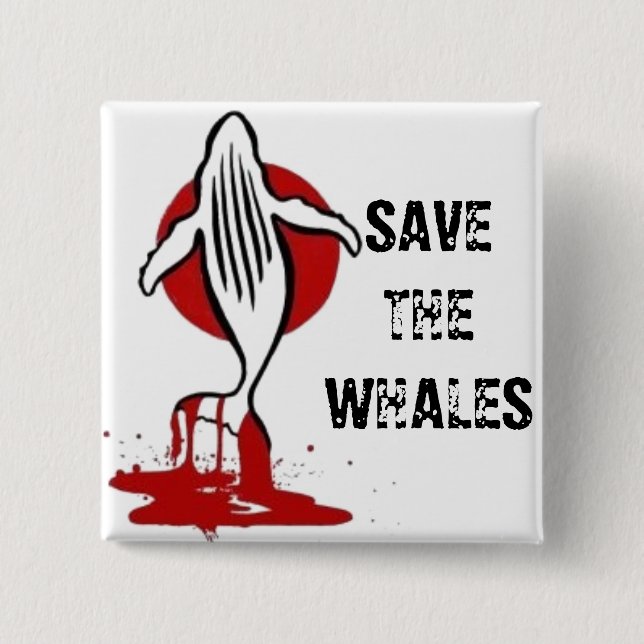 Save the Whales 15 Cm Square Badge (Front)