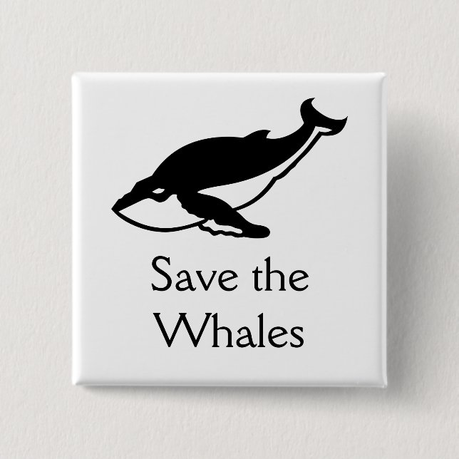 Save the Whales 15 Cm Square Badge (Front)