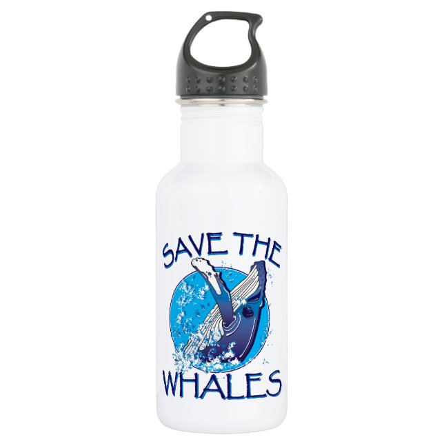 Save the Whales 532 Ml Water Bottle (Front)