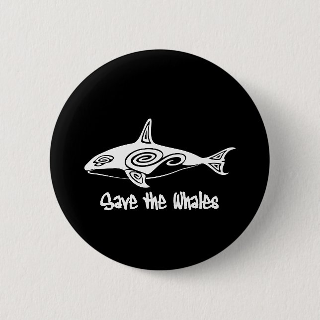 Save the Whales 6 Cm Round Badge (Front)