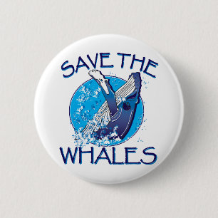 Save the Whales 6 Cm Round Badge