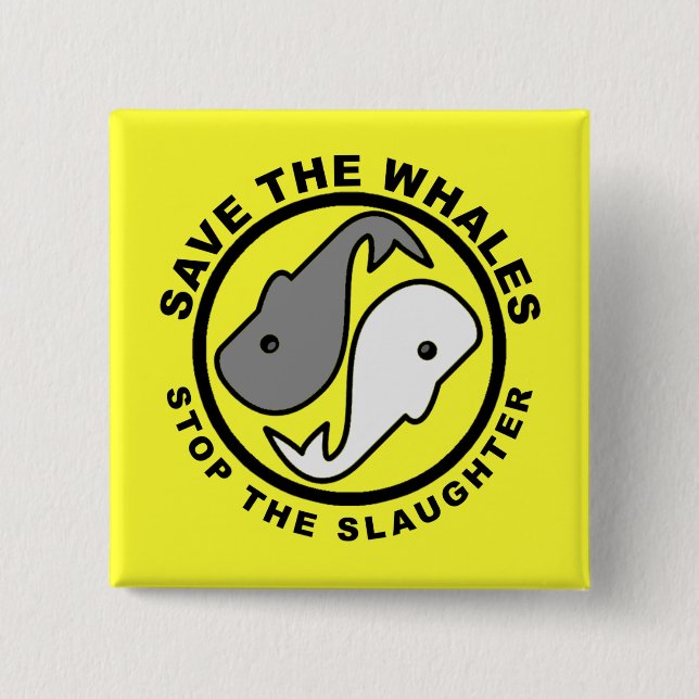 Save the Whales - Animal Rights 15 Cm Square Badge (Front)