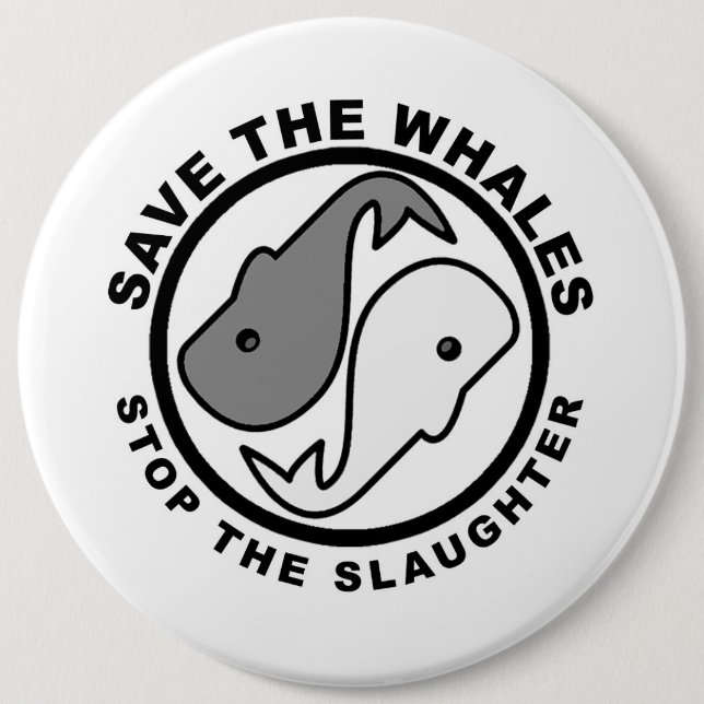 Save the Whales - Animal Rights 6 Cm Round Badge (Front)