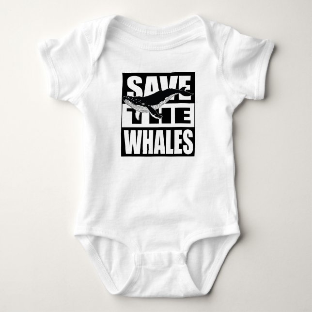 Save the Whales Baby Bodysuit (Front)