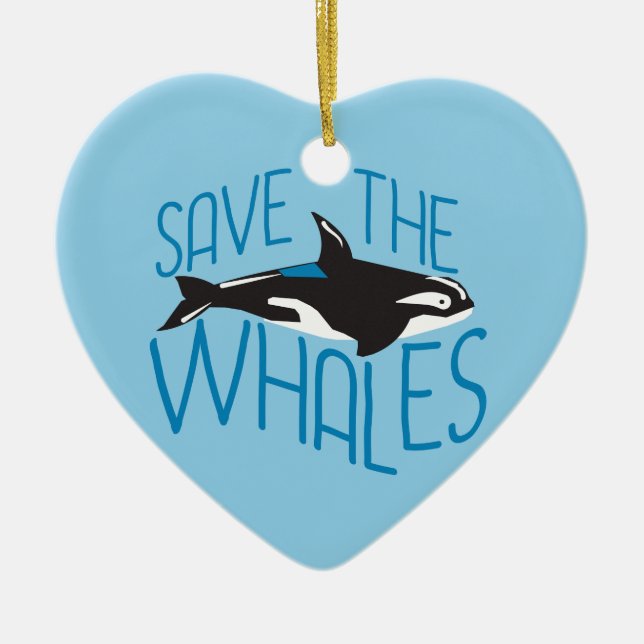 Save the Whales Ceramic Tree Decoration (Front)