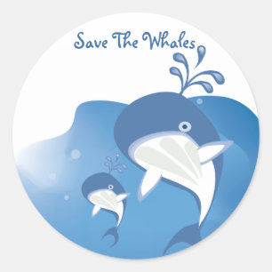 Save The Whales Classic Round Sticker