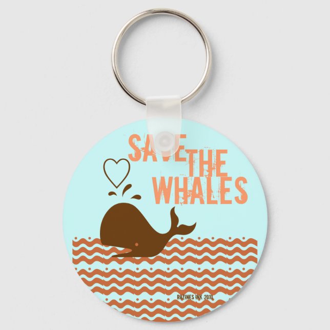 Save The Whales - Environmentally Conscious Key Ring (Front)