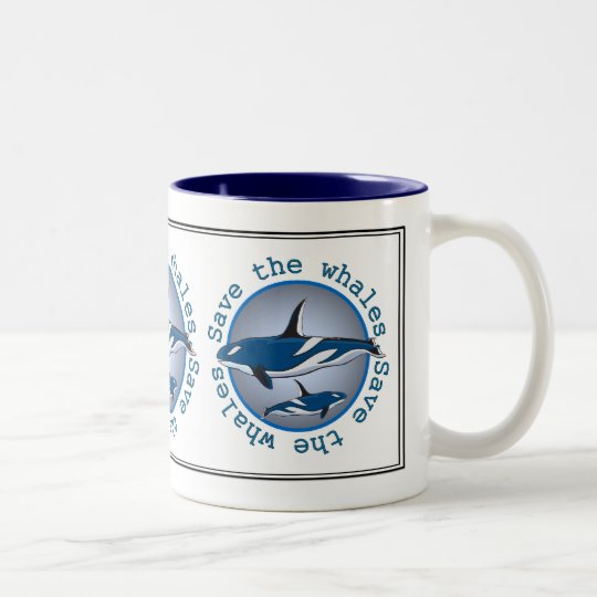 Save the Whales Two-Tone Coffee Mug