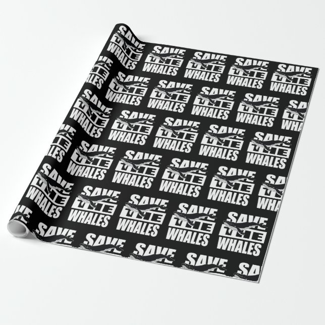 Save The Whales Wrapping Paper (Unrolled)