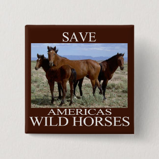 Save the Wild Horses 15 Cm Square Badge