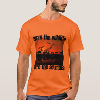 Save the wildlife save the animals men orange T-S T-Shirt