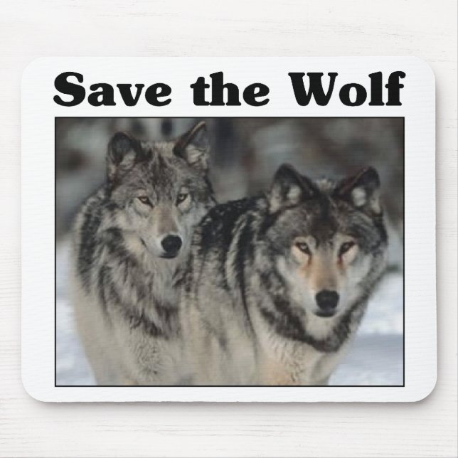 Save the Wolf Mouse Mat (Front)