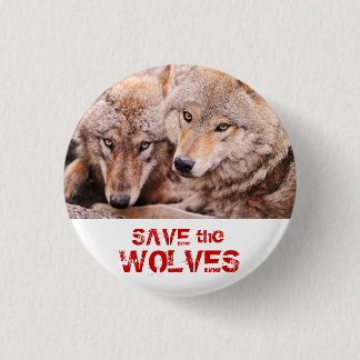 Save the Wolves 3 Cm Round Badge