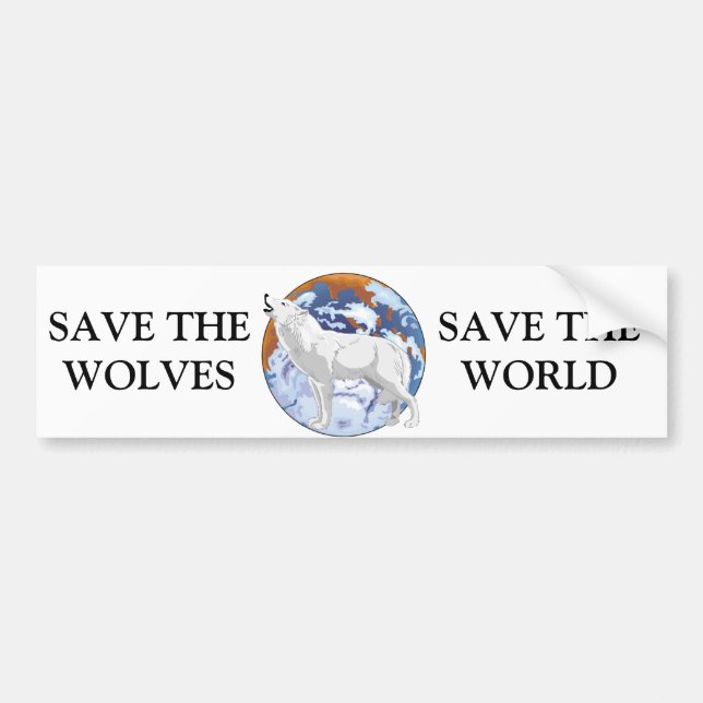 Save the Wolves Bumper Sticker (Front)