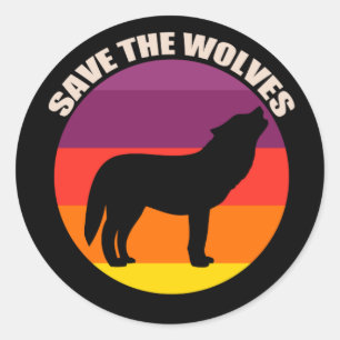 Save the Wolves Classic Round Sticker