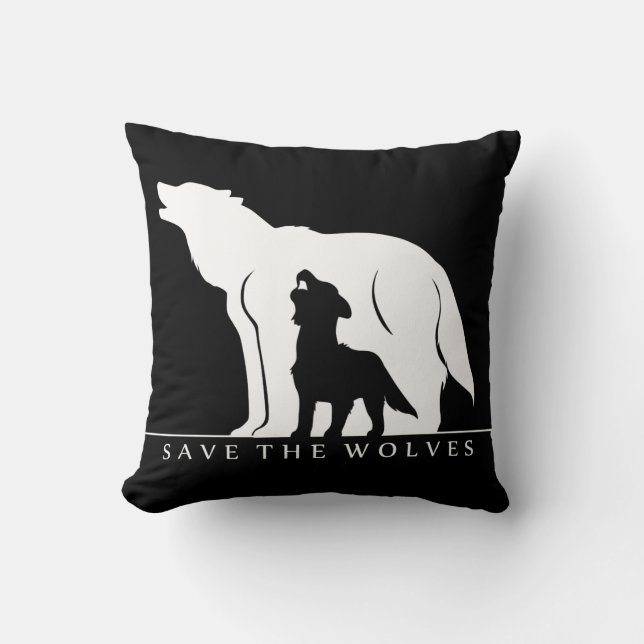 Save the Wolves Cushion (Front)
