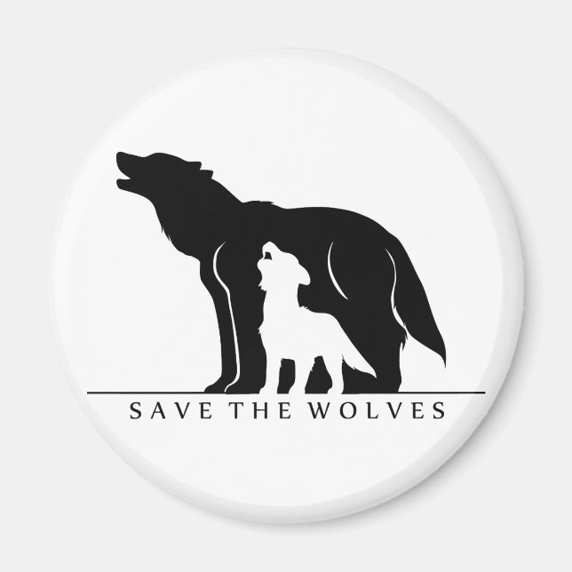Save the Wolves (white ver.) Magnet (Front)