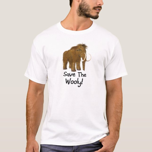 "Save The Wooly" Wooly Mammoth T-Shirt (Front)