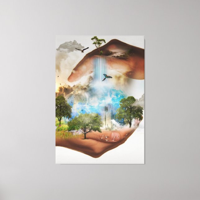 Save the world  canvas print (Front)