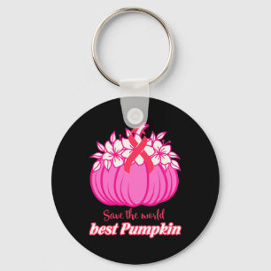 Save The World Pumpkin Breast Cancer Awareness Mon Key Ring