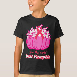 Save The World Pumpkin Breast Cancer Awareness Mon T-Shirt