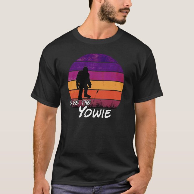 'Save the Yowie' distressed, funny retro design T- T-Shirt (Front)