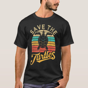 Save Thes Turtles Animals Rights Sea Turtle Retro  T-Shirt