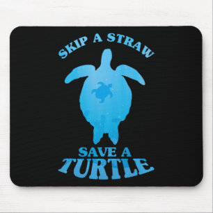 Save Turtle Clean Sea Save Nature Oceans Day Quote Mouse Mat