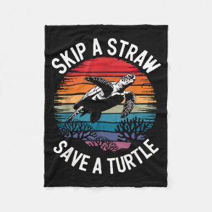 Save Turtles Sea Ocean Turtle Shirt Fleece Blanket