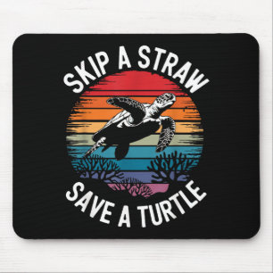 Save Turtles Sea Ocean Turtle Shirt Mouse Mat