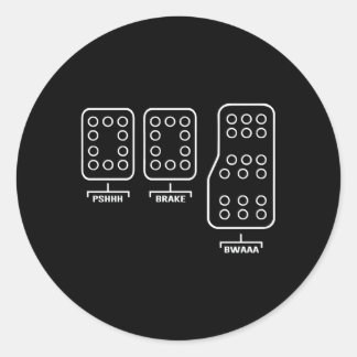 Save Ual Pedal Shift Diagram Car Racing Classic Round Sticker