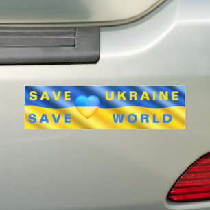 Save Ukraine Bumper Sticker Save World - Help