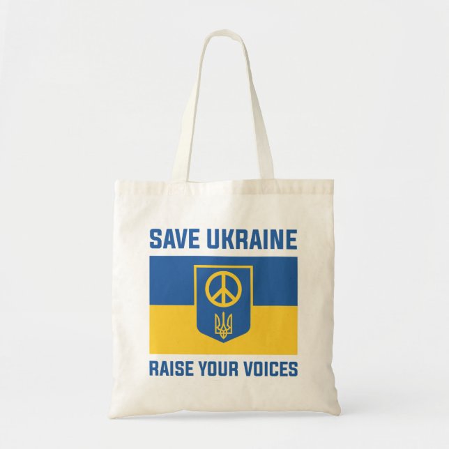 Save Ukraine Raise Your Voices Tote Bag (Front)