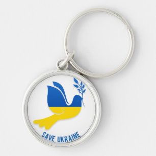 Save Ukraine Round Keychain