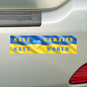 Save Ukraine - Save World - Help - Freedom - Peace Bumper Sticker