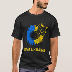 Save Ukraine Sunflower Butterflies I Stand With Uk T-Shirt