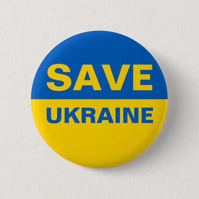 Save Ukraine Ukrainian Flag 6 Cm Round Badge (Front)