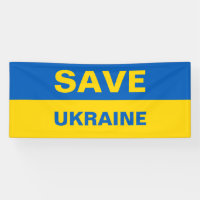 Save Ukraine Ukrainian Flag Banner