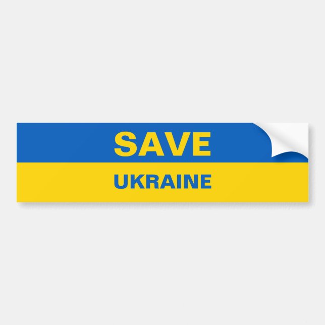 Save Ukraine Ukrainian Flag Bumper Sticker (Front)