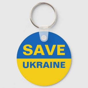Save Ukraine Ukrainian Flag Key Ring