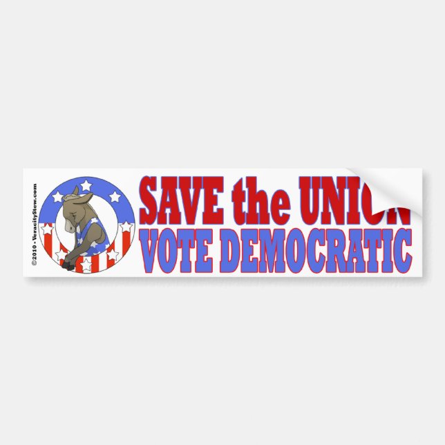 Save Union Vote DEM Bumper Stkr Bumper Sticker (Front)