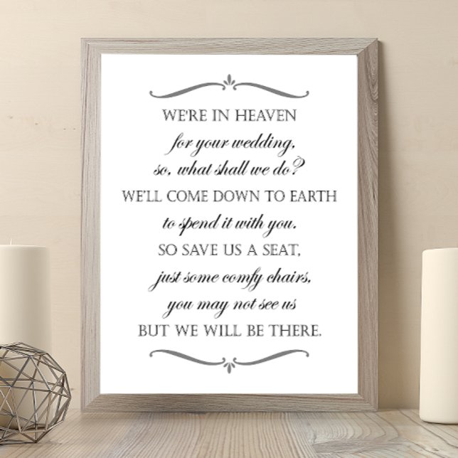 Save Us A Seat Elegant Wedding Memorial Chairs Poster (Creator Uploaded)