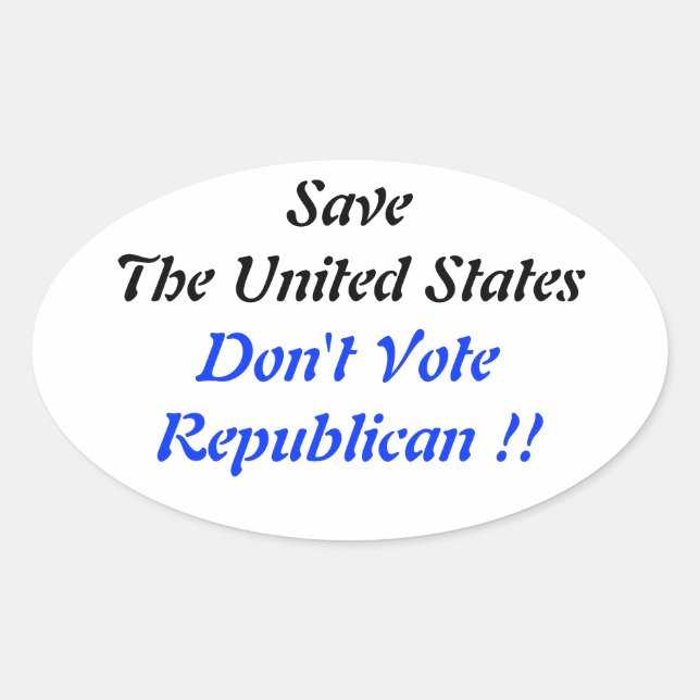 Save US Oval Blue Sticker (Front)