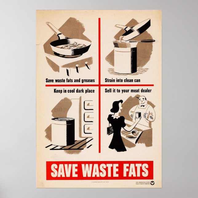 Save Waste Fats Poster (Front)