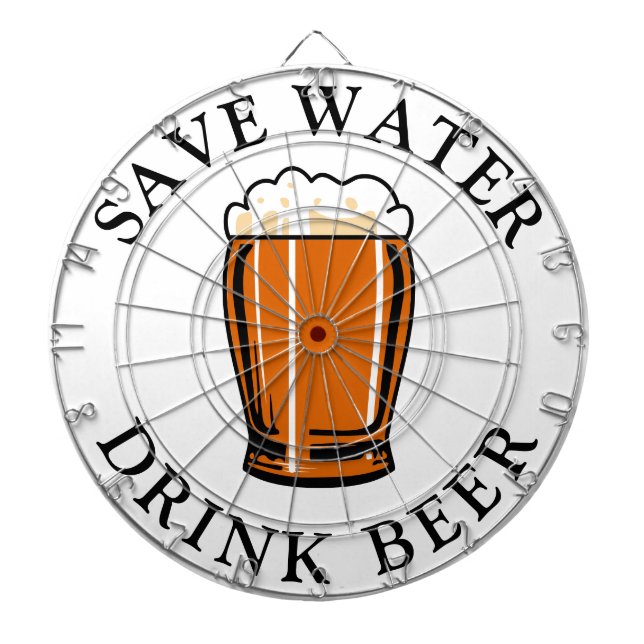 Save Water Drink Beer Dartboard (Front)