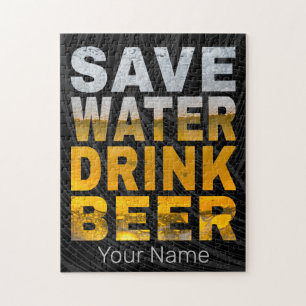 Save Water Drink Beer Saying For Bachelor Party Jigsaw Puzzle