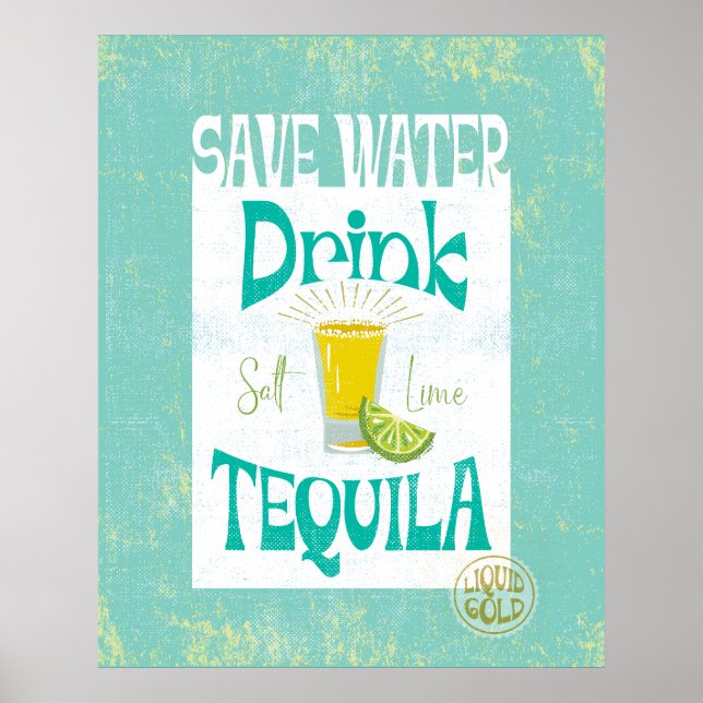 Save Water Drink Tequila Boho Cowgirl Southwestern Poster (Front)