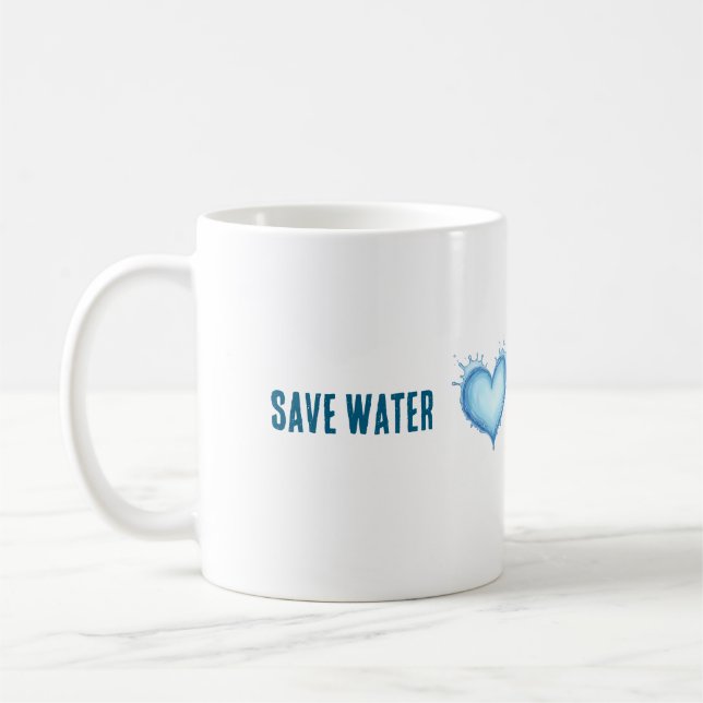 Save Water Environmental Conservation Typography A Coffee Mug (Left)