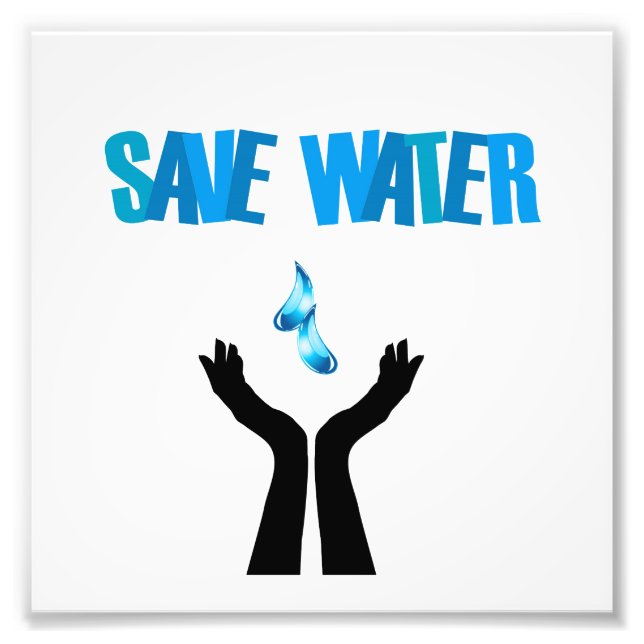 Save water- hands saving water photo print (Front)