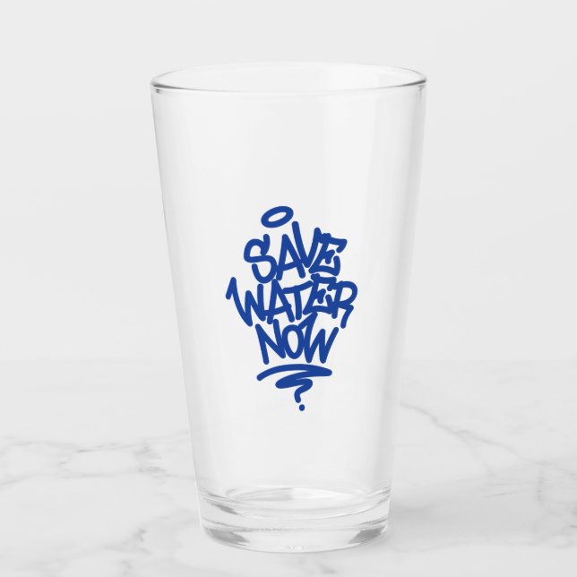 Save Water Now Glass (Front)